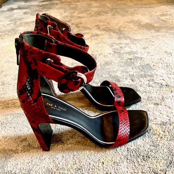 Rag & Bone Ellis Heeled Leather Sandals - Picture 4 of 9